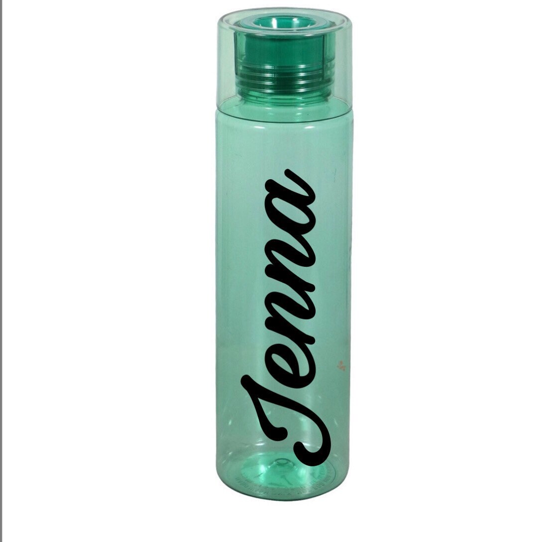 Personalized skinny water bottle with screw top and silicone Etsy