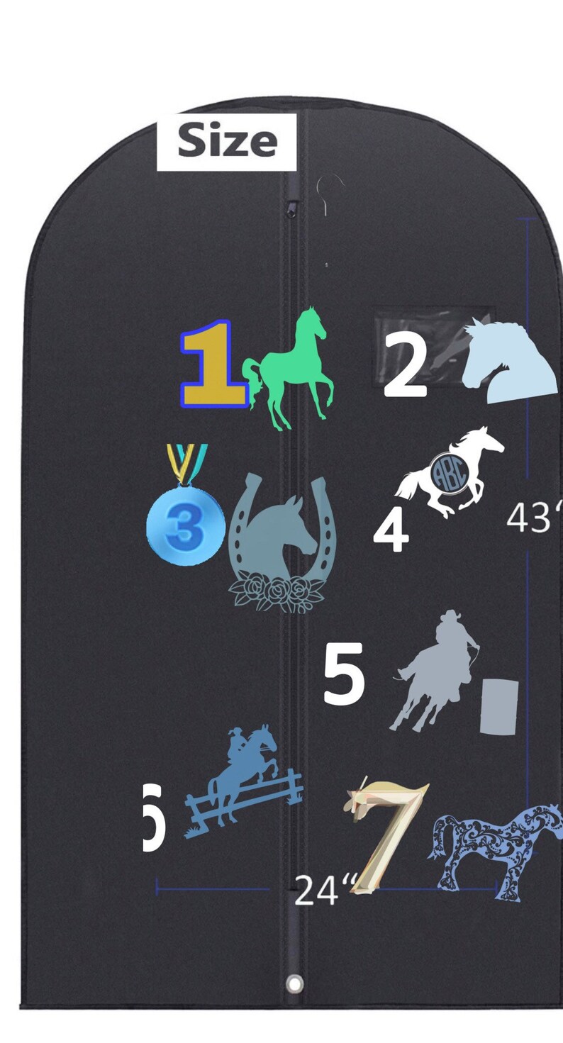 Personalized Equestrian BLACK garment bag show clothes bag Etsy
