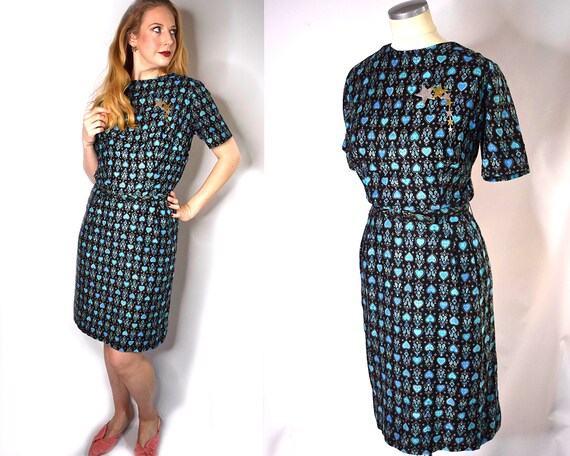 Volup Vintage 1940s Novelty Print Day Dress | Vint