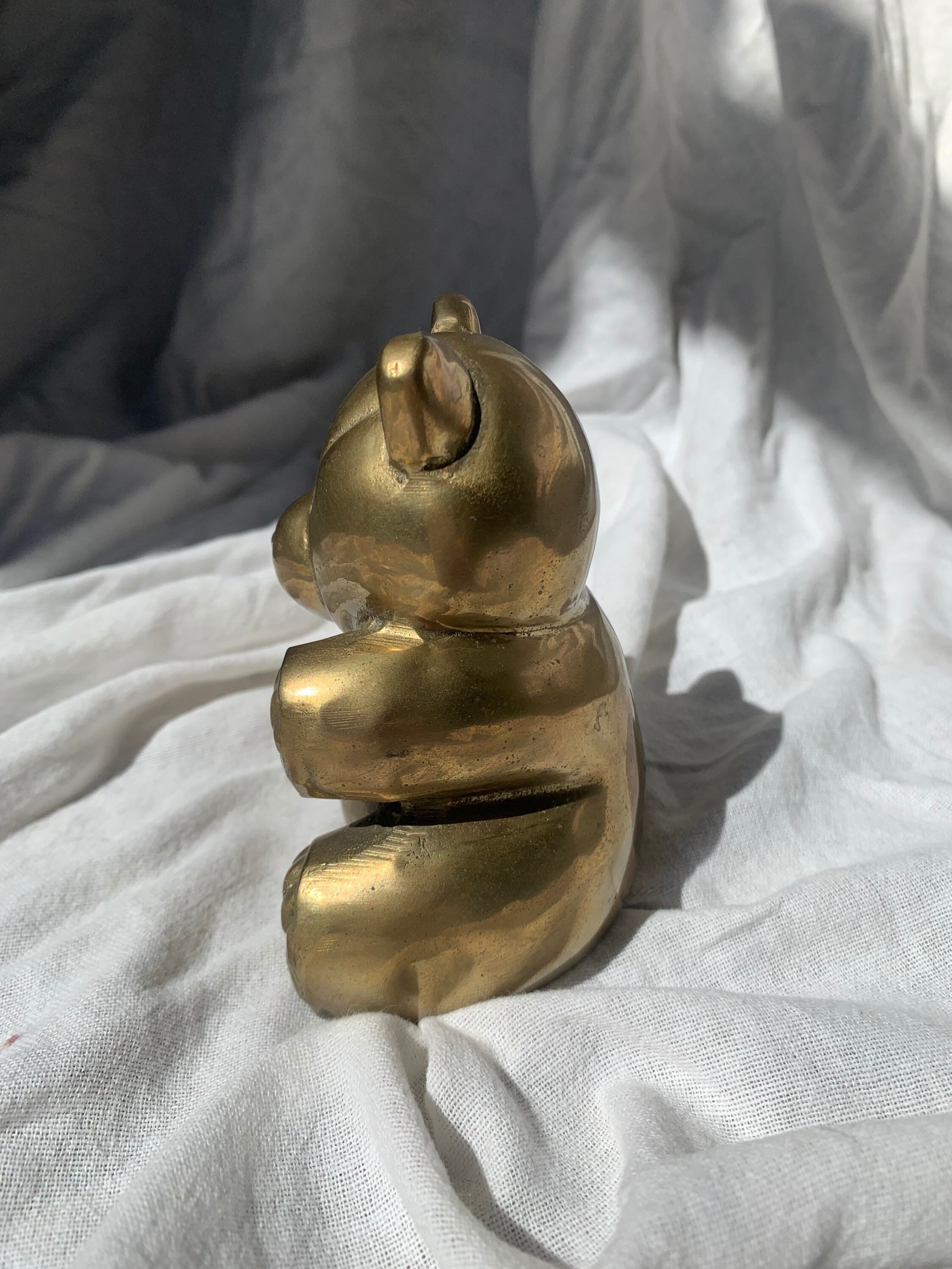 Vintage brass bear statue brass teddy bear statue brass Etsy