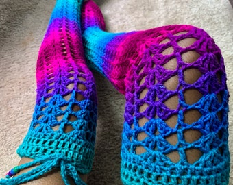 Crochet Thigh High - Over the Knee Socks