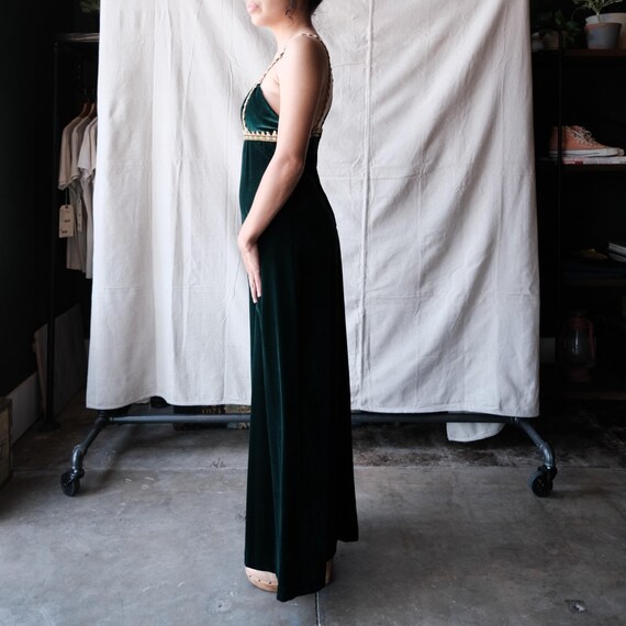 Vintage 1960's Gunne Sax Black Label Green Velvet… - image 7