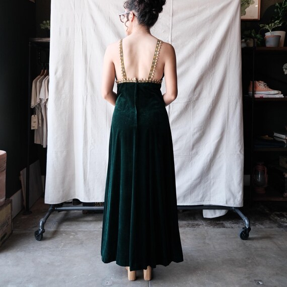 Vintage 1960's Gunne Sax Black Label Green Velvet… - image 8