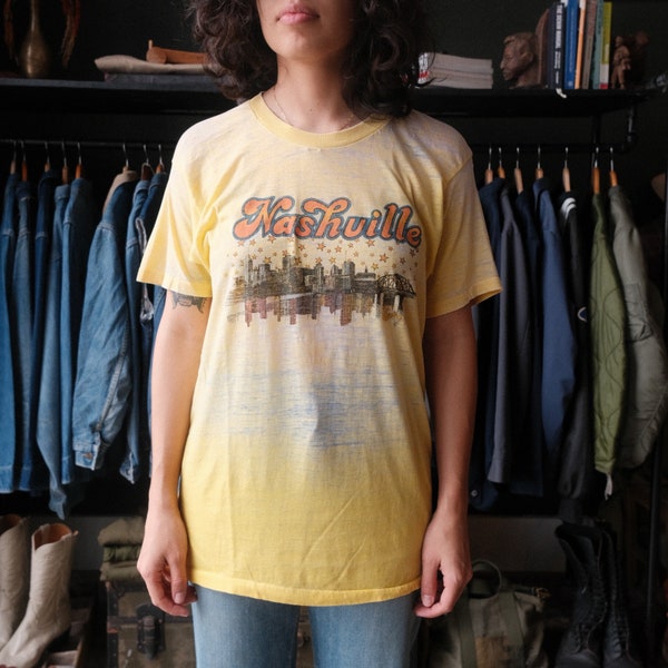 Vintage 70s Nashville T-shirt Size S/M Paper Thin