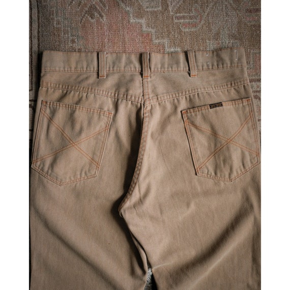 Vintage 60s 70s Big Yank Cotton Twill Flare Pants… - image 4