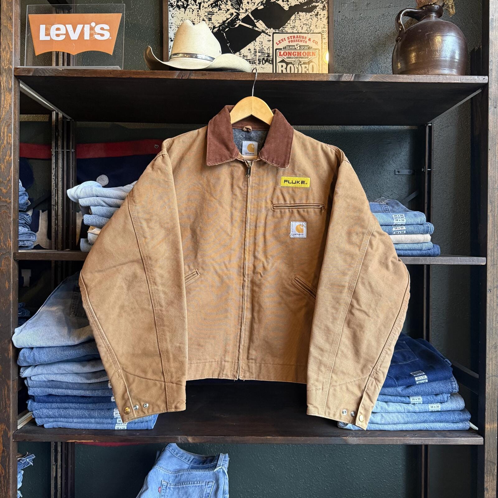 Vintage J01 BRN Carhartt Detroit Jacket Size XXL Brown Tan