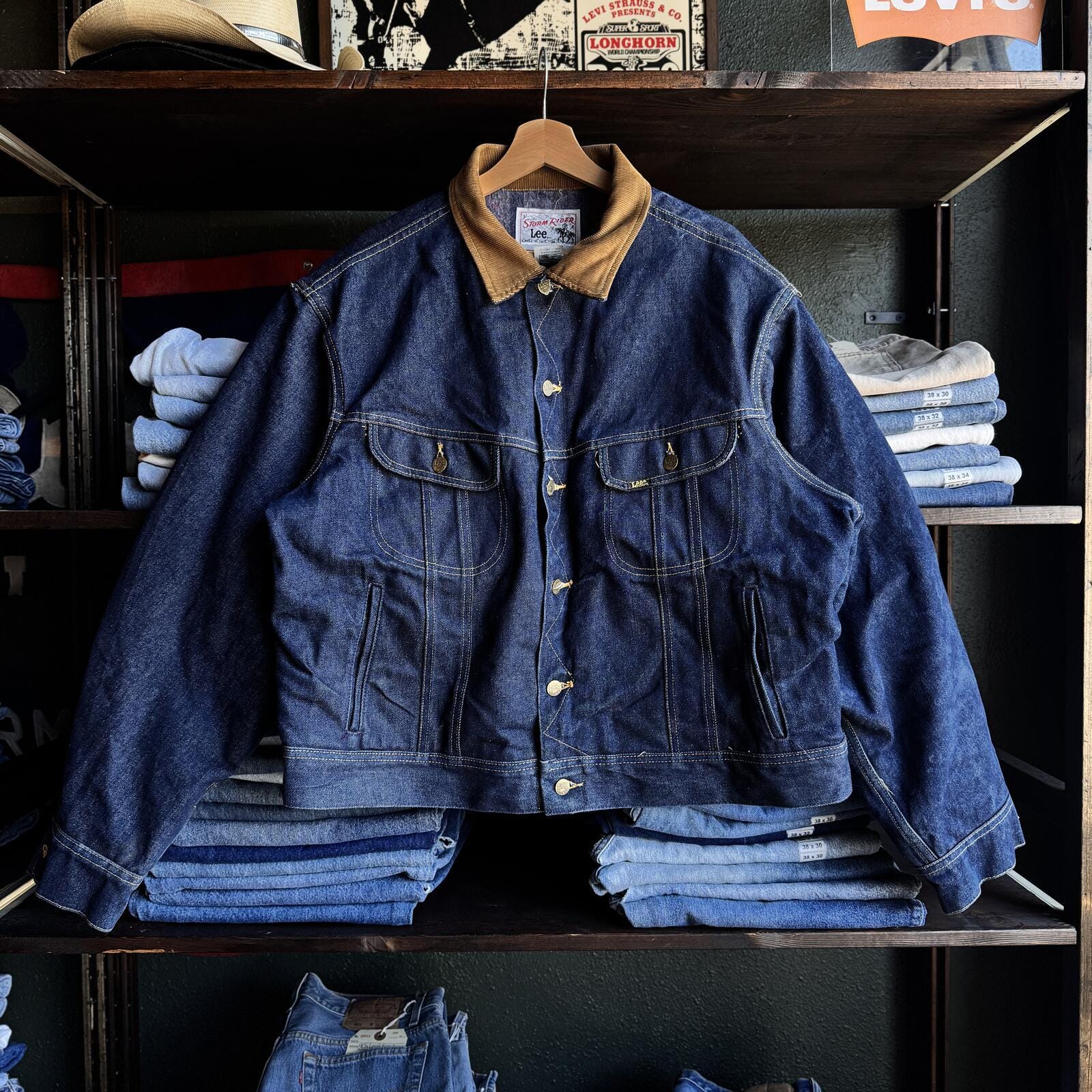 カップル向けヴィンテージデニムジャケット Vintage denim jacket 2x - Etsy 日本