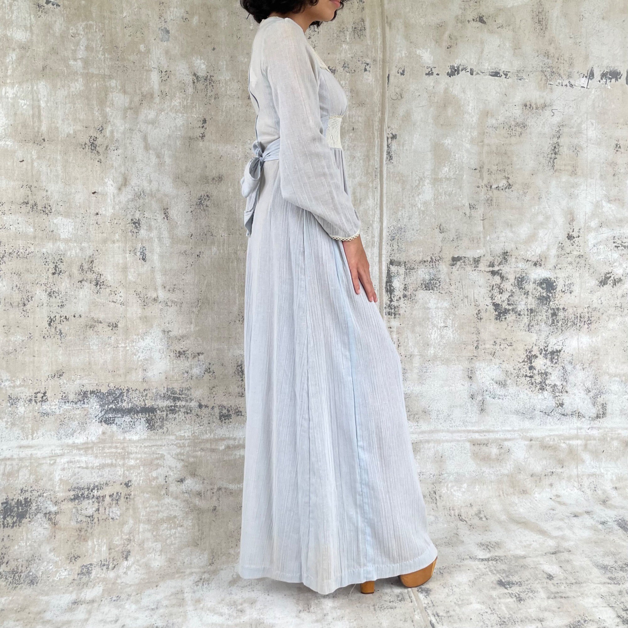 Vintage 1970s Angel Sleeve Maxi Dress | XS/S main image 0