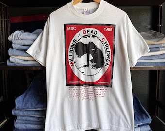 Vintage 80s MDC Punk Band T Shirt Size XL Millions of Dead Children