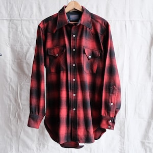 トップス 70's PENDOLTON WOOL SHIRTS PENDLETON Vintage 70s Wool Navy Long Sleeve Shirt Size L | eBay