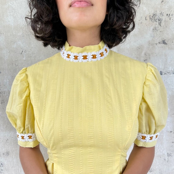 Vintage 70s Yellow Maxi Dress - image 4