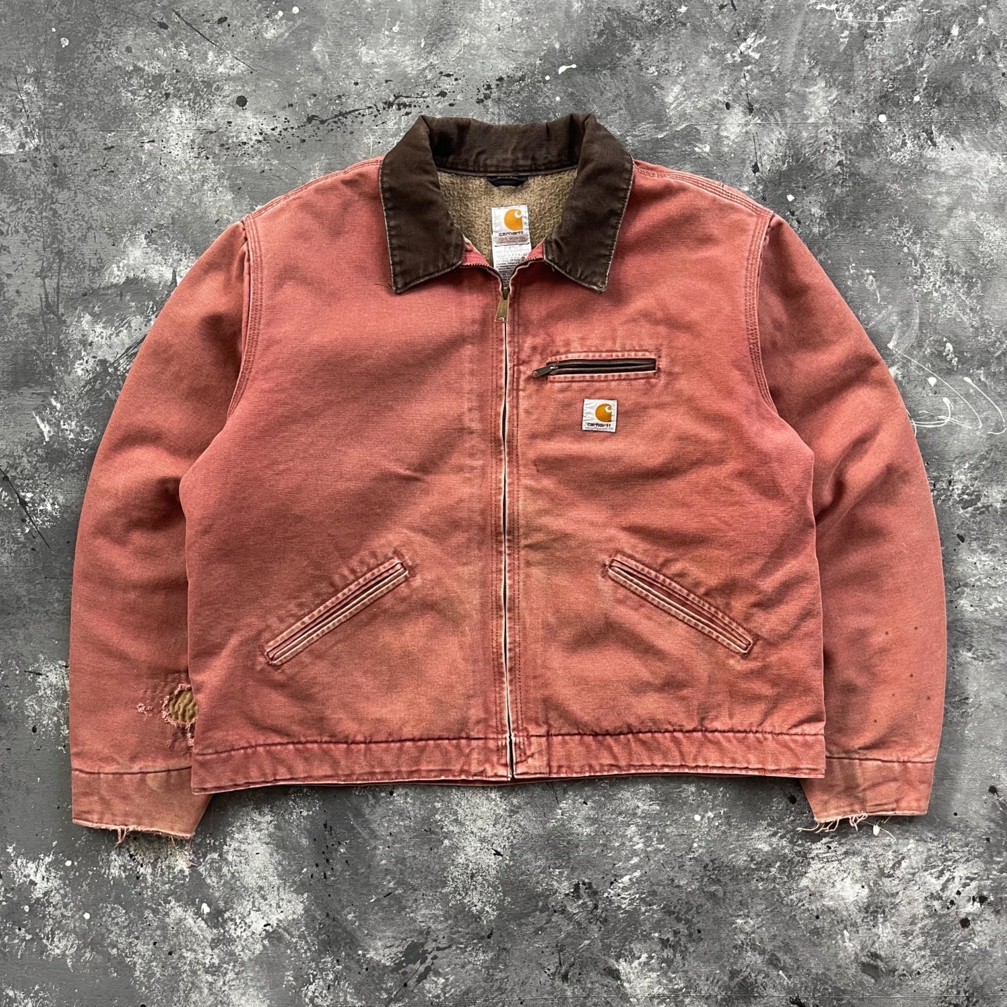Vintage Carhartt J97 Detroit Jacket Faded Coral Salmon Size Womens 2XL /  Men's XL - Etsy Singapore