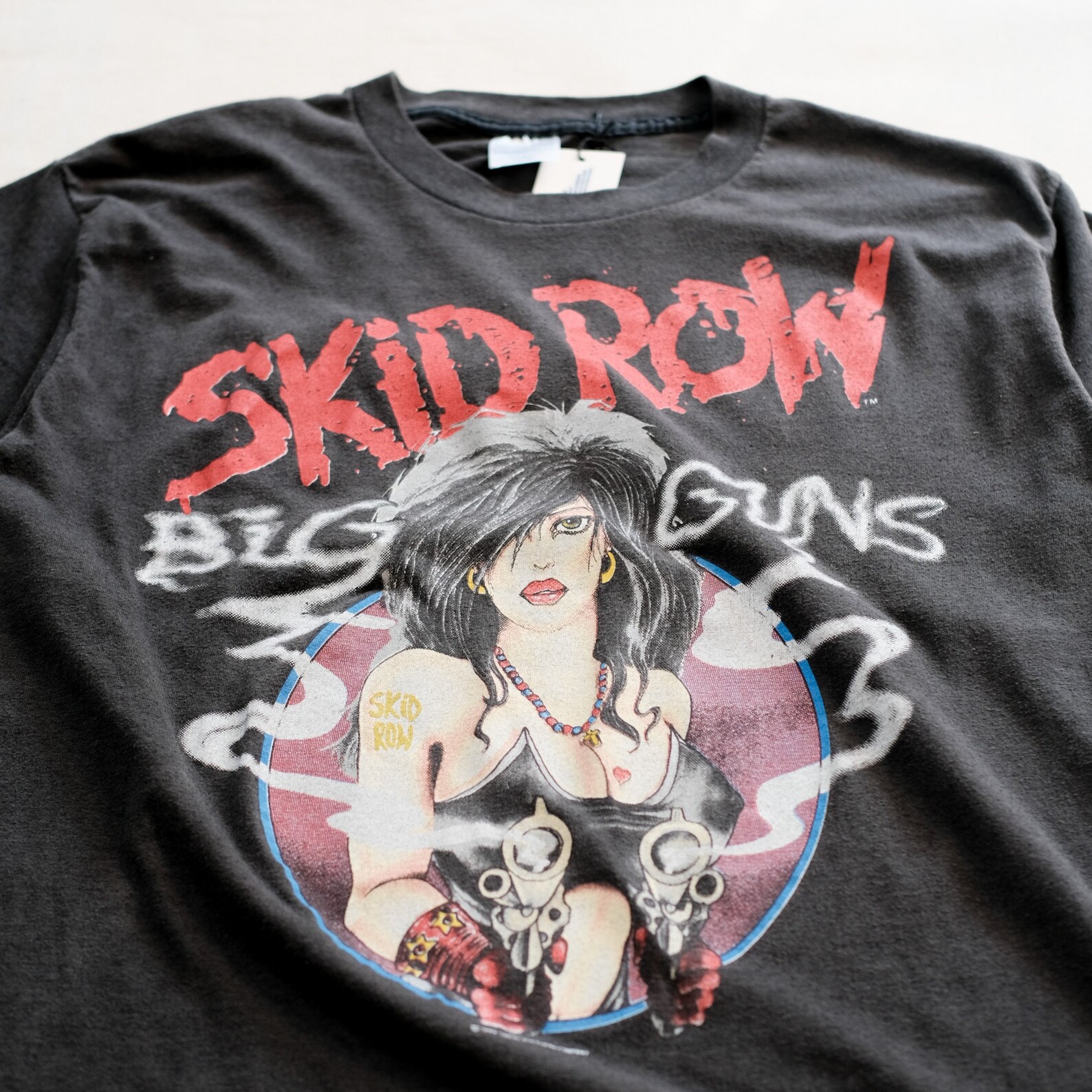Vintage 80s Skid Row Big Guns Band Tshirt Etsy