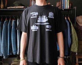 Vintage 90s Art Museum T-shirt Size XL Black