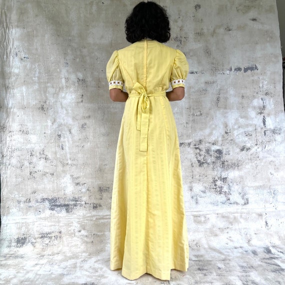 Vintage 70s Yellow Maxi Dress - image 6