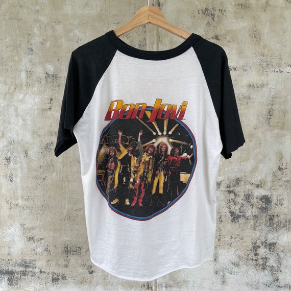 Vintage Bon Jovi Raglan T-shirt Size M Slippery W… - image 1