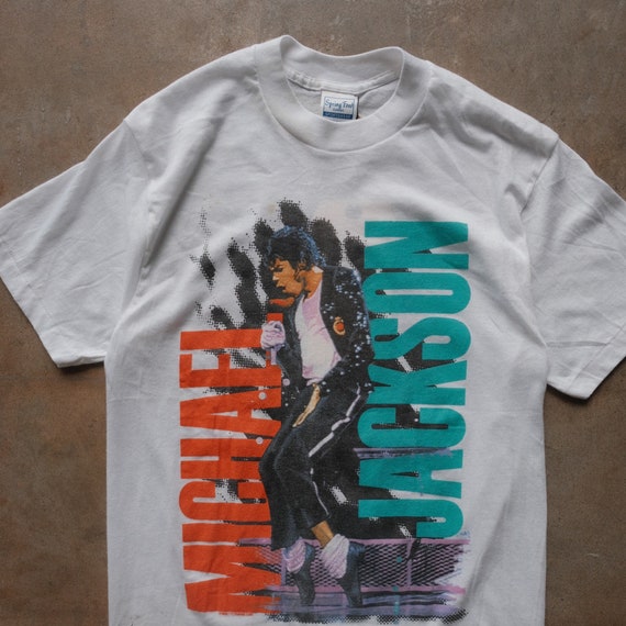 Vintage 80s Michael Jackson T-shirt Size S 1989 B… - image 3