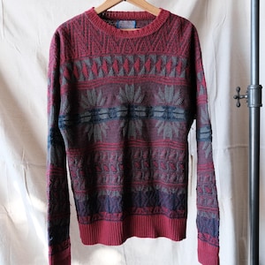 Vintage 70s Pendleton Woolen Mills Mens Sweater Medium Aztec Pattern Size M