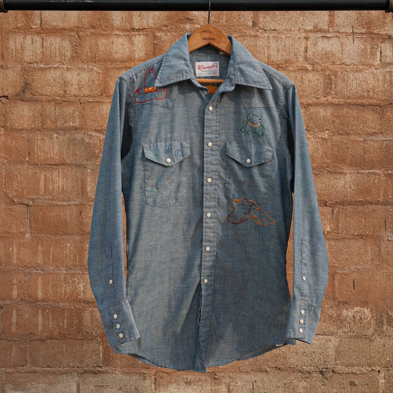 Vintage 70s Wrangler Chambray Pearl 