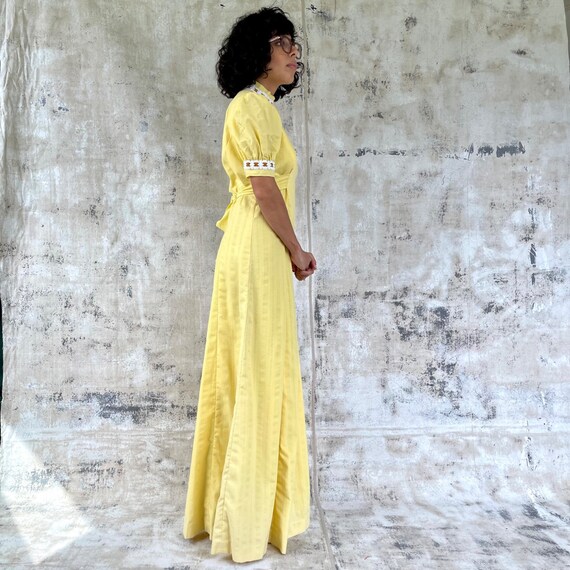 Vintage 70s Yellow Maxi Dress - image 5