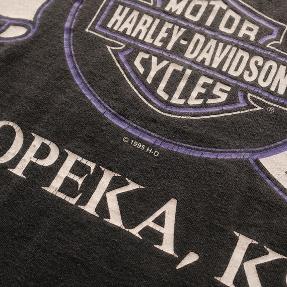 Vintage 90s Harley Davidson Lightning T-shirt Siz… - image 6
