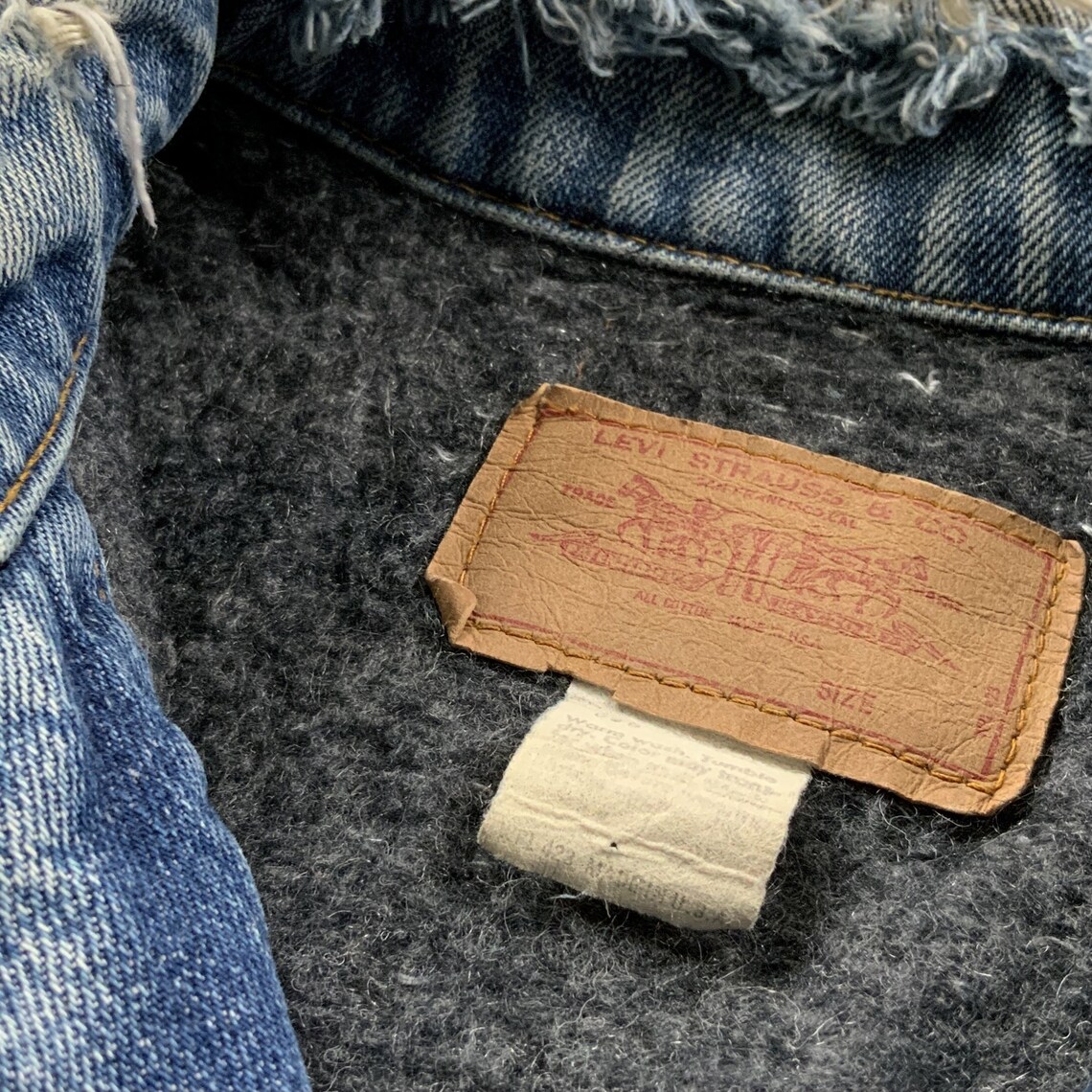 70s Levi's Type 3 Troy Mills Blanket Lined Denim Trucker Etsy