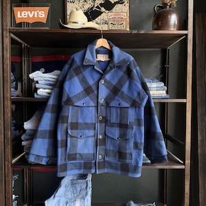Vintage 70s Filson Mackinaw Cruiser Jacket Size 44 Cobalt Blue Buffalo image 1