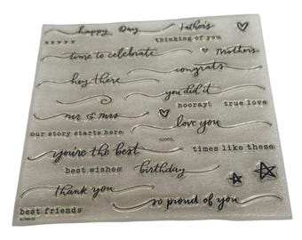 CTMH Acrylic Stamps Set Time to Celebrate My Acrylix Tiny Words Sentiments Day
