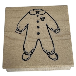 Ropa de bebé con sellos de goma de Northwoods, pijamas, traje, patito de goma, fabricación de tarjetas