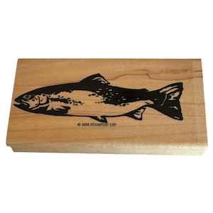 Stampin Up Carimbo de borracha Peixe Pesca de truta Cartão de Dia dos Pais Fazendo