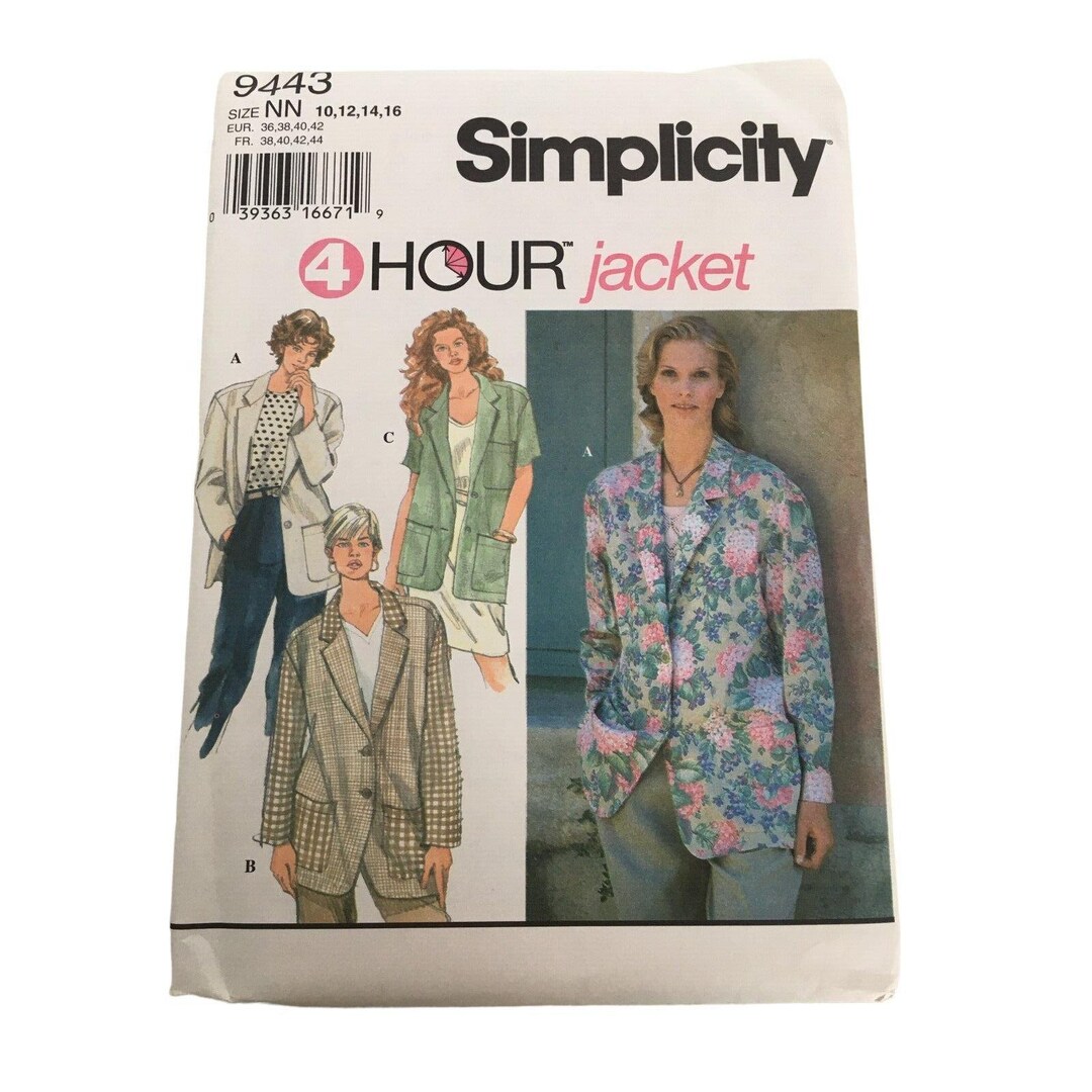Simplicity Sewing Pattern 9443 Misses Jacket Blazer Career Casual Sz 10 ...
