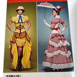 Simplicity 8159 Victorian Saloon Girl Costume Sewing Pattern Bustle Corset Western 6-14 Uncut