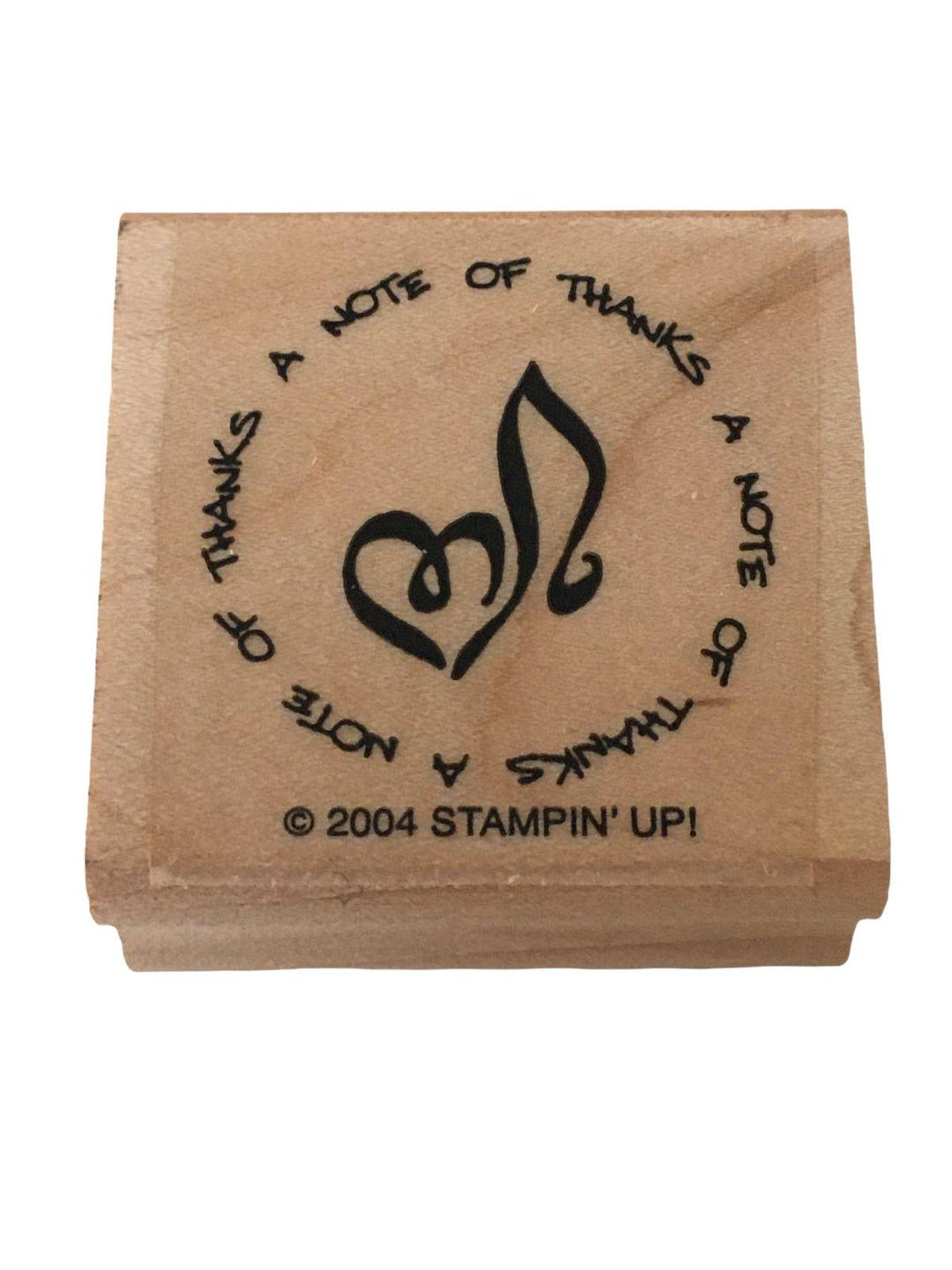 Stampin up A Note of Thanks Rubber Stamp Music Heart Circle Card Making ...