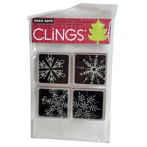 Hero Arts Clings Stempel Set Vier Eingerahmte Schneeflocken Weihnachtskarte Basteln