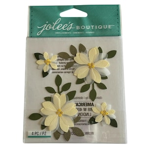 Jolees Boutique Embellishments Vanilla Flowers Wedding Spring Girls Scrapbooking