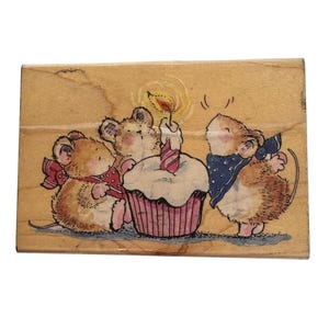 Timbro in gomma Penny Black Cheesecake Party Cupcake Candela Compleanno Carta Creazione