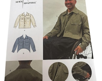 Simplicity Sewing Pattern S3019 Sewn Adaptive Jacket Shacket Comfort Snaps XS-XL