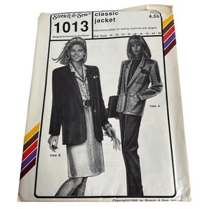 May include: Vintage sewing pattern for a classic jacket, featuring two views. The pattern, labeled "1013," includes bust sizes 30-46 inches. The cover displays illustrations of the jacket designs. The pattern is designed exclusively by Ann Person.