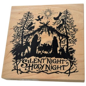 PSX ゴム印 きよしこの夜 聖夜 降誕のシルエット クリスマス 厩舎
