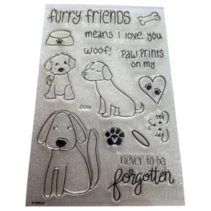 Paw Prints Acrylic Stamp Set: Dog Sympathy Card Making - CTMH