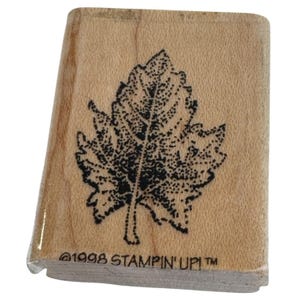 Stampin Up Rubber Stamp Leaf Design  Nature Outdoors Fall Season Wood Mounted