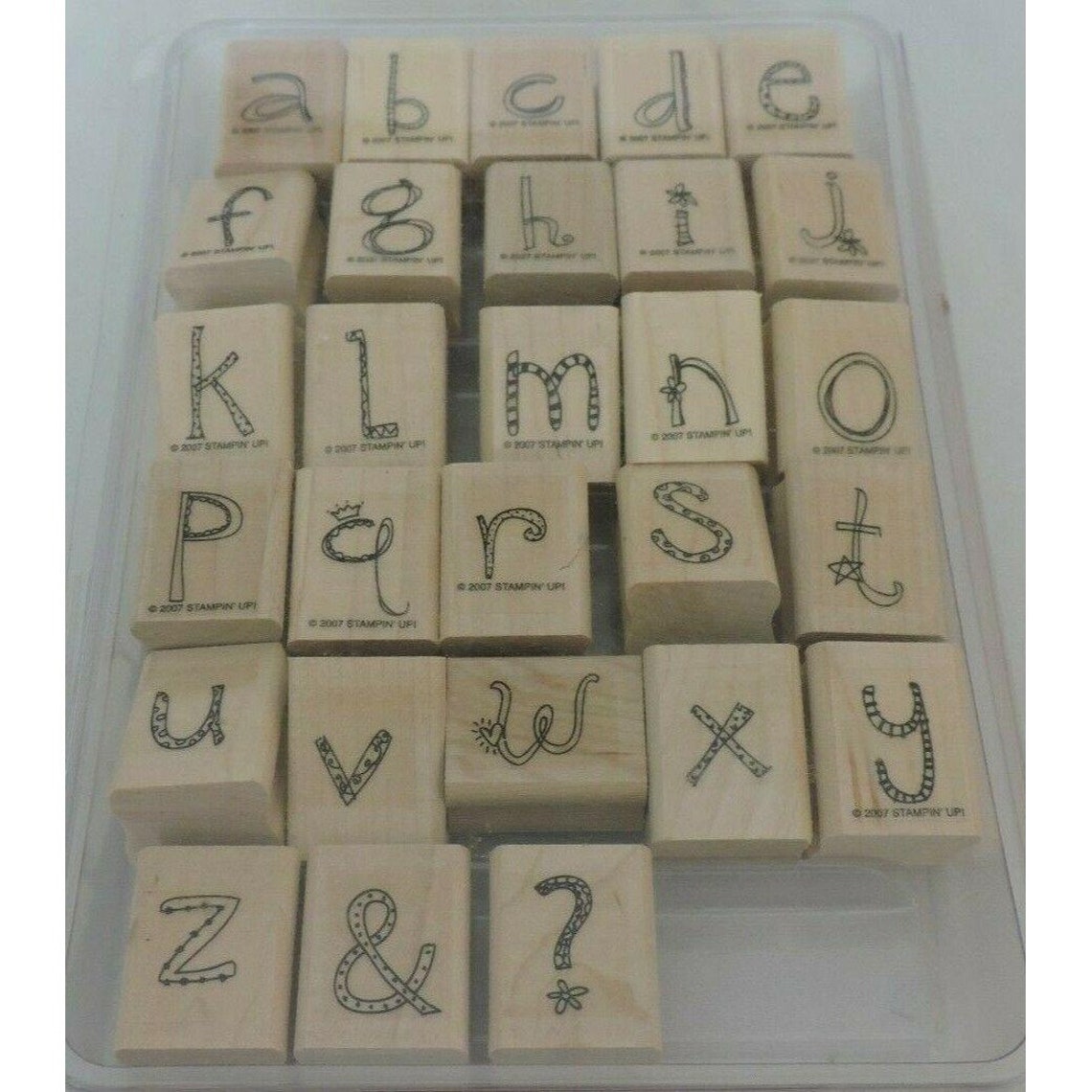 Stampin Up Doodle Alphabet Lowercase Mounted Stamp Set 2007 Etsy