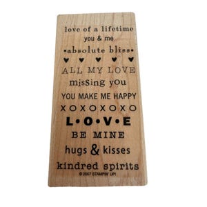 Stampin Up Sello de goma Missing You All My Love Be Mine Kindred Spirits