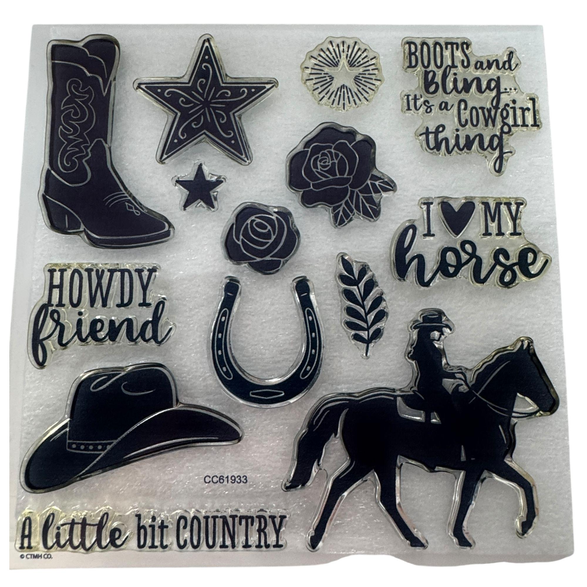 CTMH My Acrylix Acrylic Stamp Set Its a Cowgirl Thing Cowboy Hat