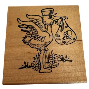 Stamps In Motion Rubberstempel Ooievaar Bezorgtas Babyaankondiging Kaarten maken