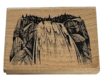 Pieczątka gumowa Stampscapes Gushing Falls Wodospad Natura Na Zewnątrz Krajobraz 042E
