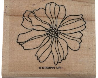 Stampin Up Wood Mounted Rubber Stamp Flower Garden Floral Nature Card Making