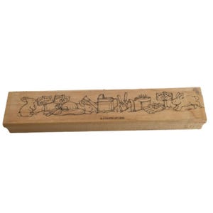 Stampin Up Timbro in gomma Giardino Conigli e attrezzi da giardinaggio Cappello da vaso di fiori
