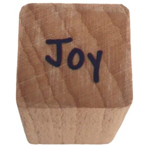 Sello de goma navideño con la palabra "alegría", etiqueta de regalo, tarjetas, festividades, pequeños sentimientos