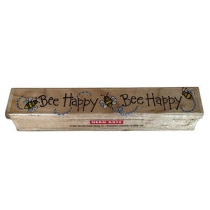 Hero Arts Stempel Biene Happy Pun Kartengestaltung Worte Bordüre Holz Montiert F1373